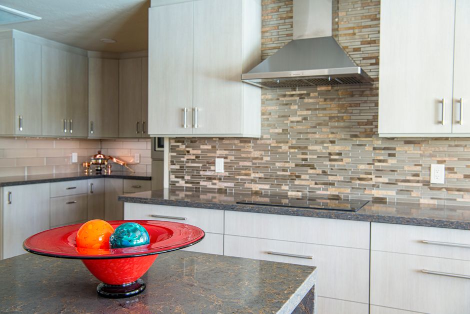 Premium quartz countertop kitchen detail